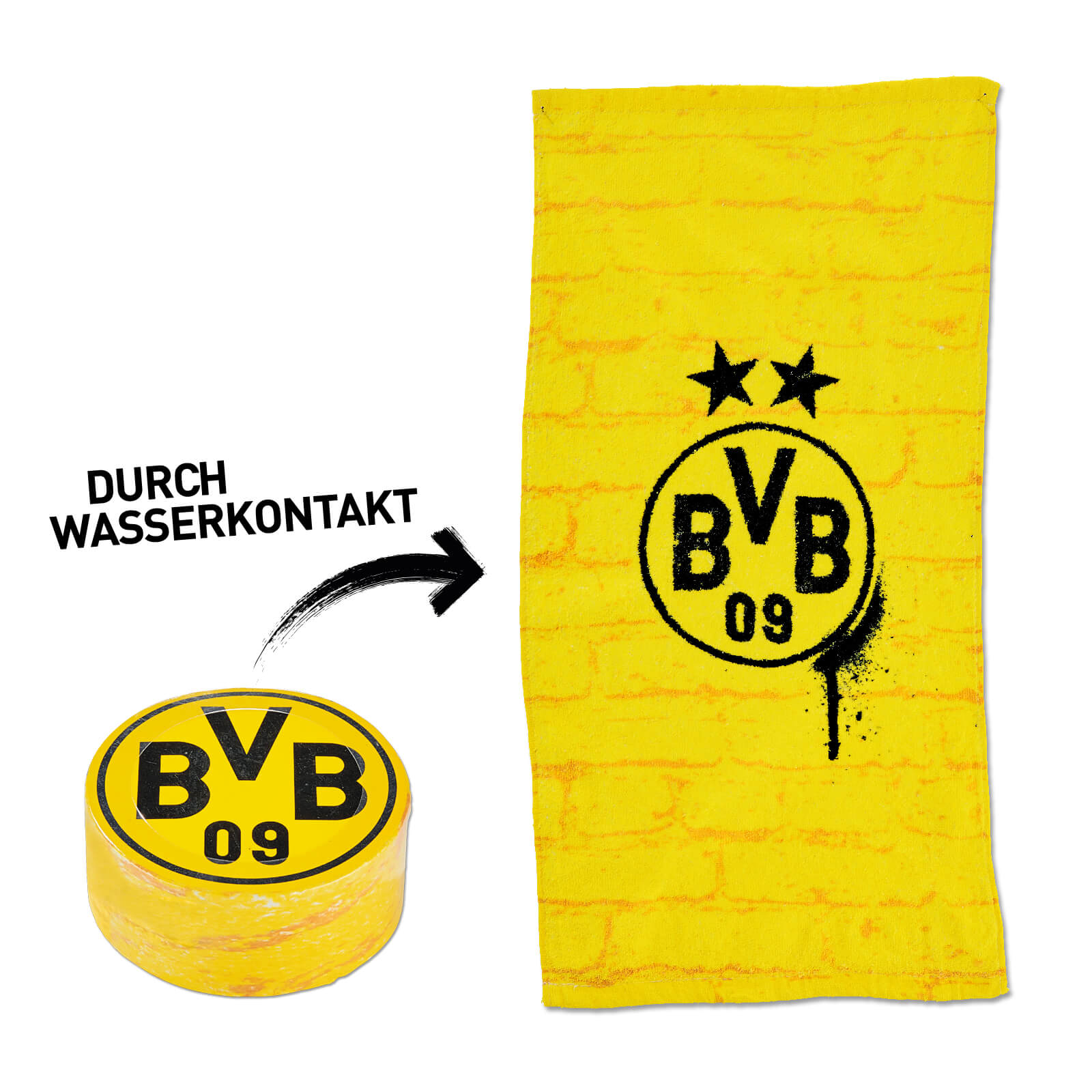 Serviette De Bain Borussia Dortmund – 50 X 100 Cm, Logo BVB, Rayures Noir Et Jaune, 100% Fan, Qualité Et Design Authentique