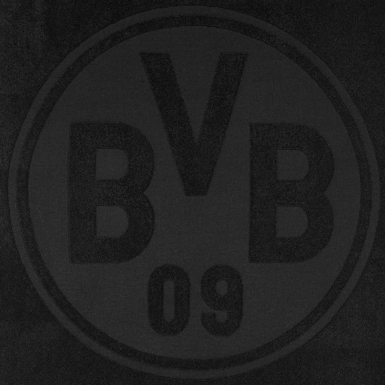 Borussia Dortmund Serviette De Bain BVB 70x140 Cm - Collection Exclusive Officielle Noir