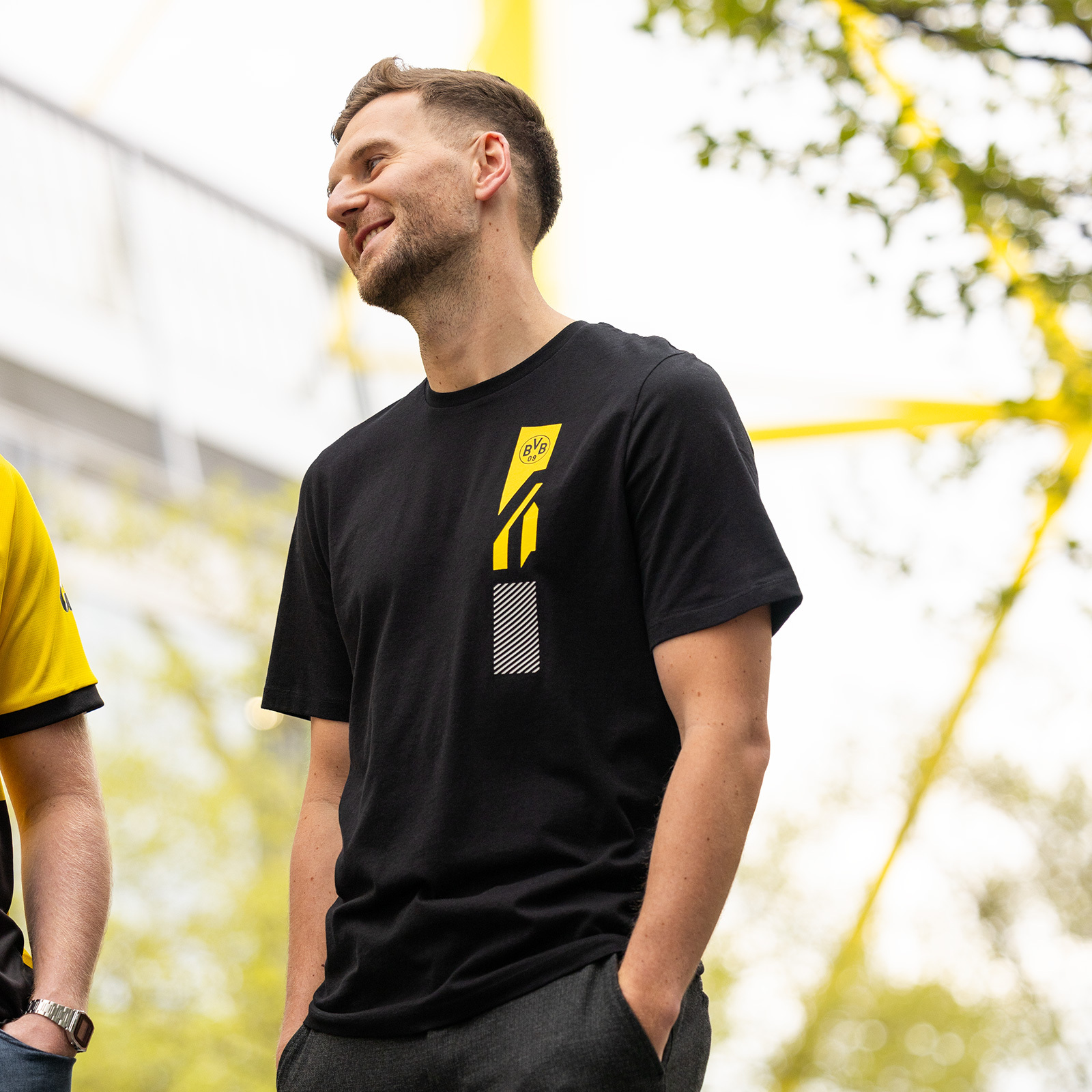 Maglietta Ufficiale Borussia Dortmund Matchday I T - Cotone Biologico Nero - Fanwear Unisex Adulto