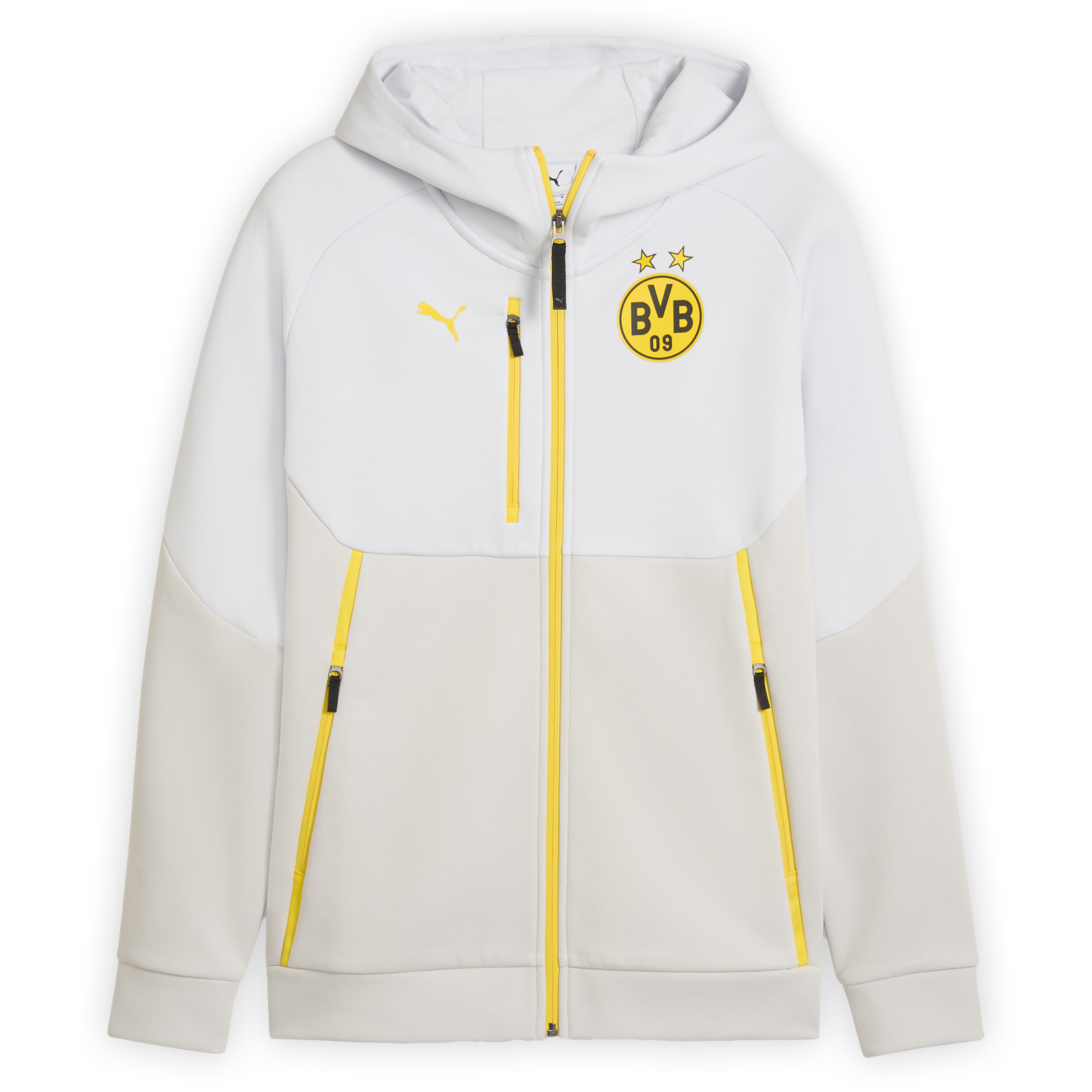 ドルトムント BVBパーカー BVB Puma Tech FZ Hoodie silbergrau - ボルシア ドルトムント