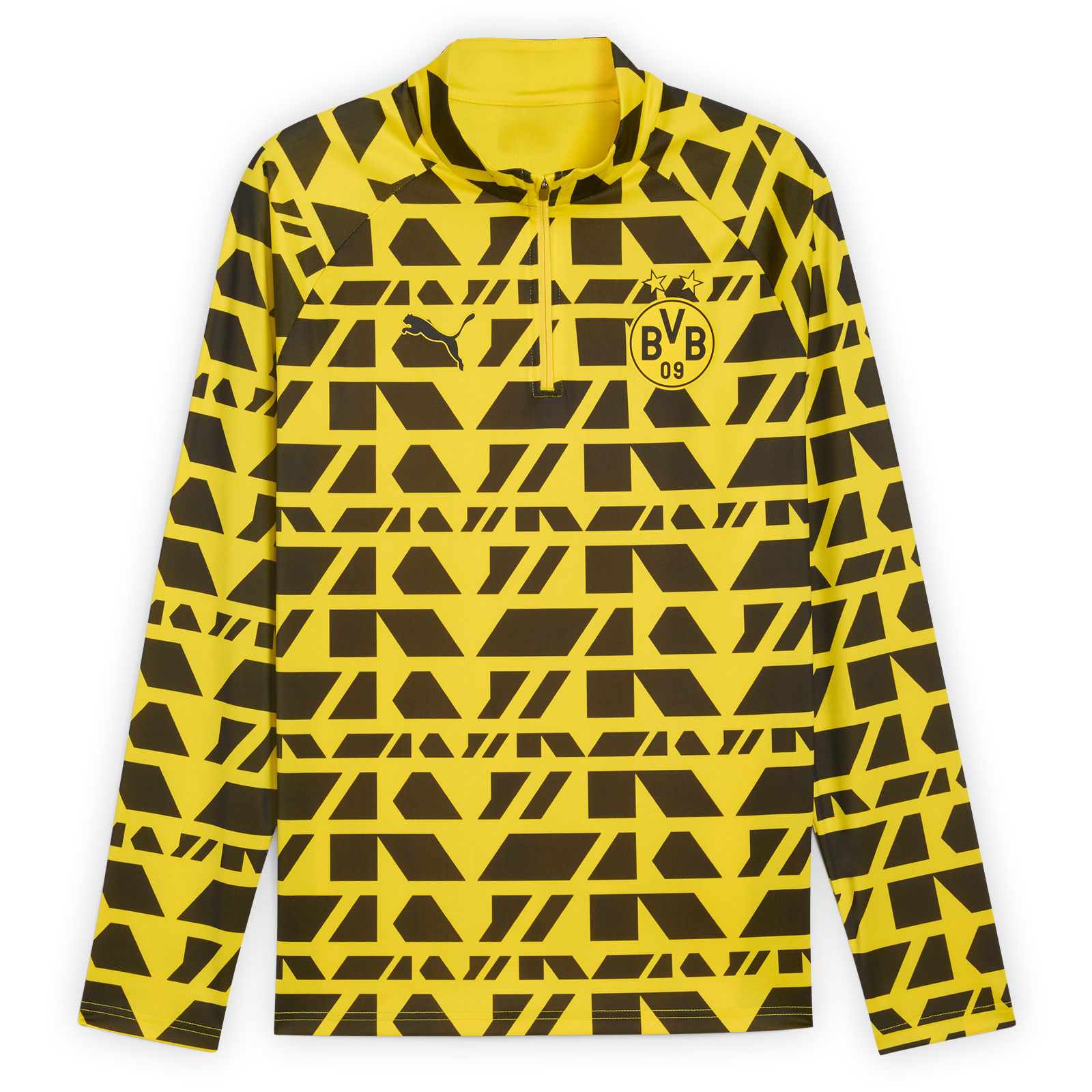 BVB 25-26 Yellow Warm Up Zip Shirt - Official Borussia Dortmund Shop