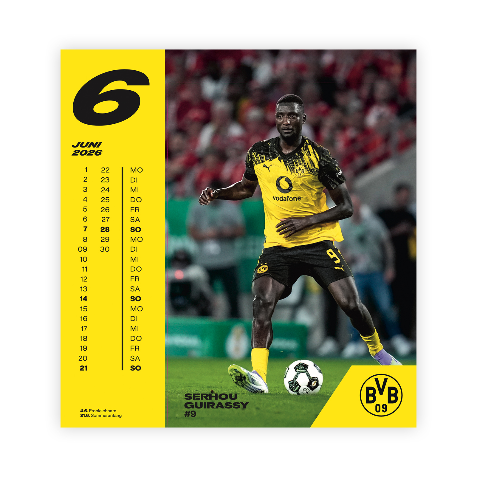 ドルトムント ポストカードカレンダー 2026 - ボルシア ドルトムント