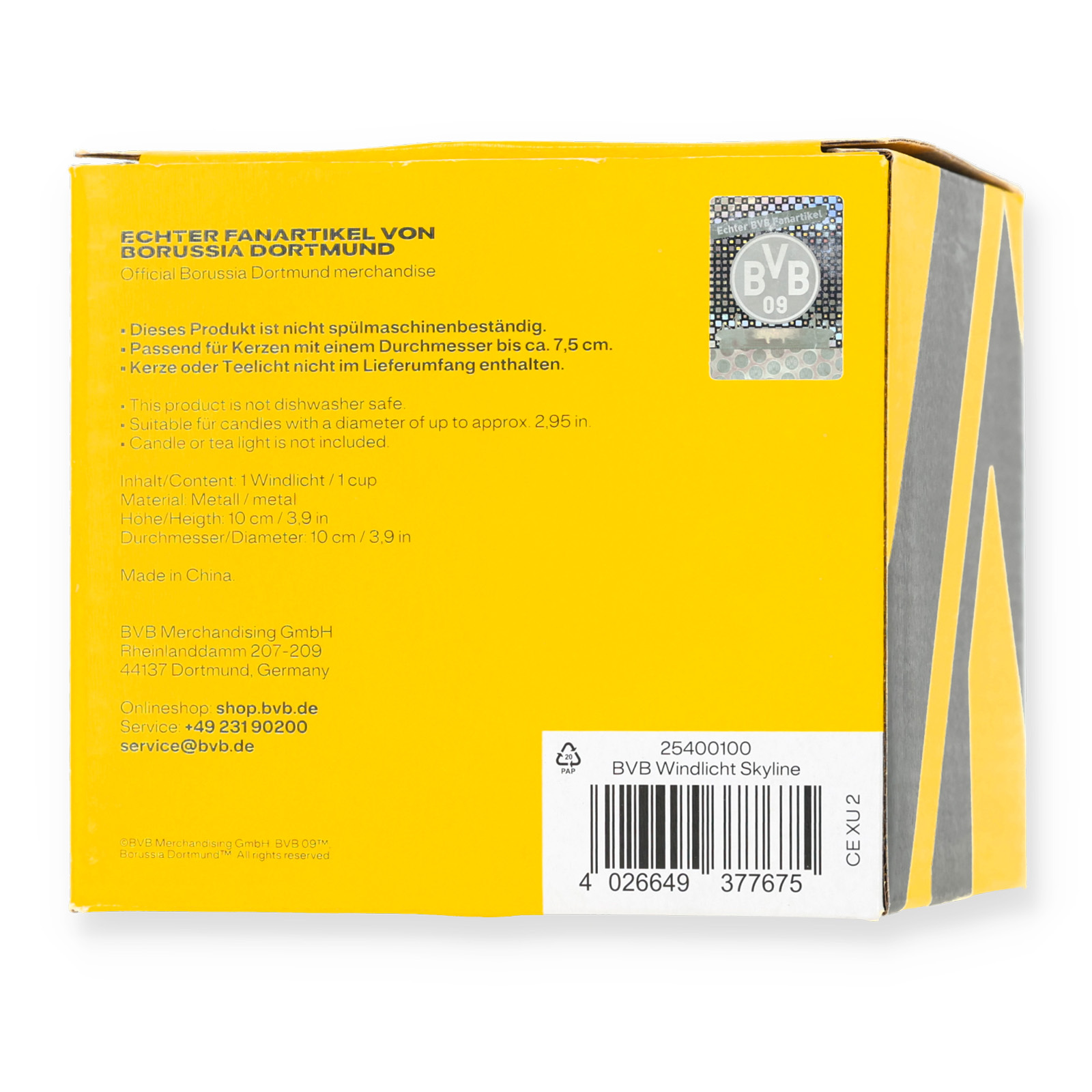 BVB Black Lantern with Skyline - Official Borussia Dortmund Shop