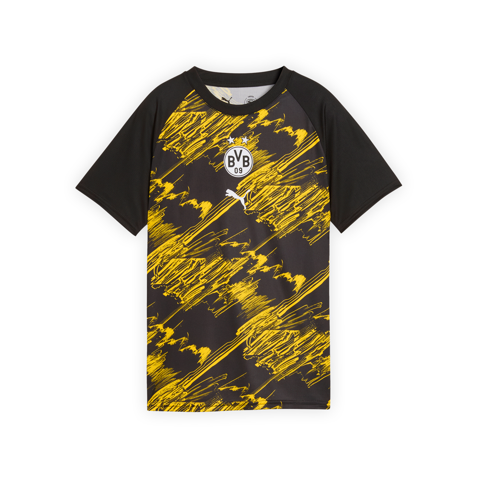 ドルトムント ウォームアップTシャツ ブラック&イエロー キッズ