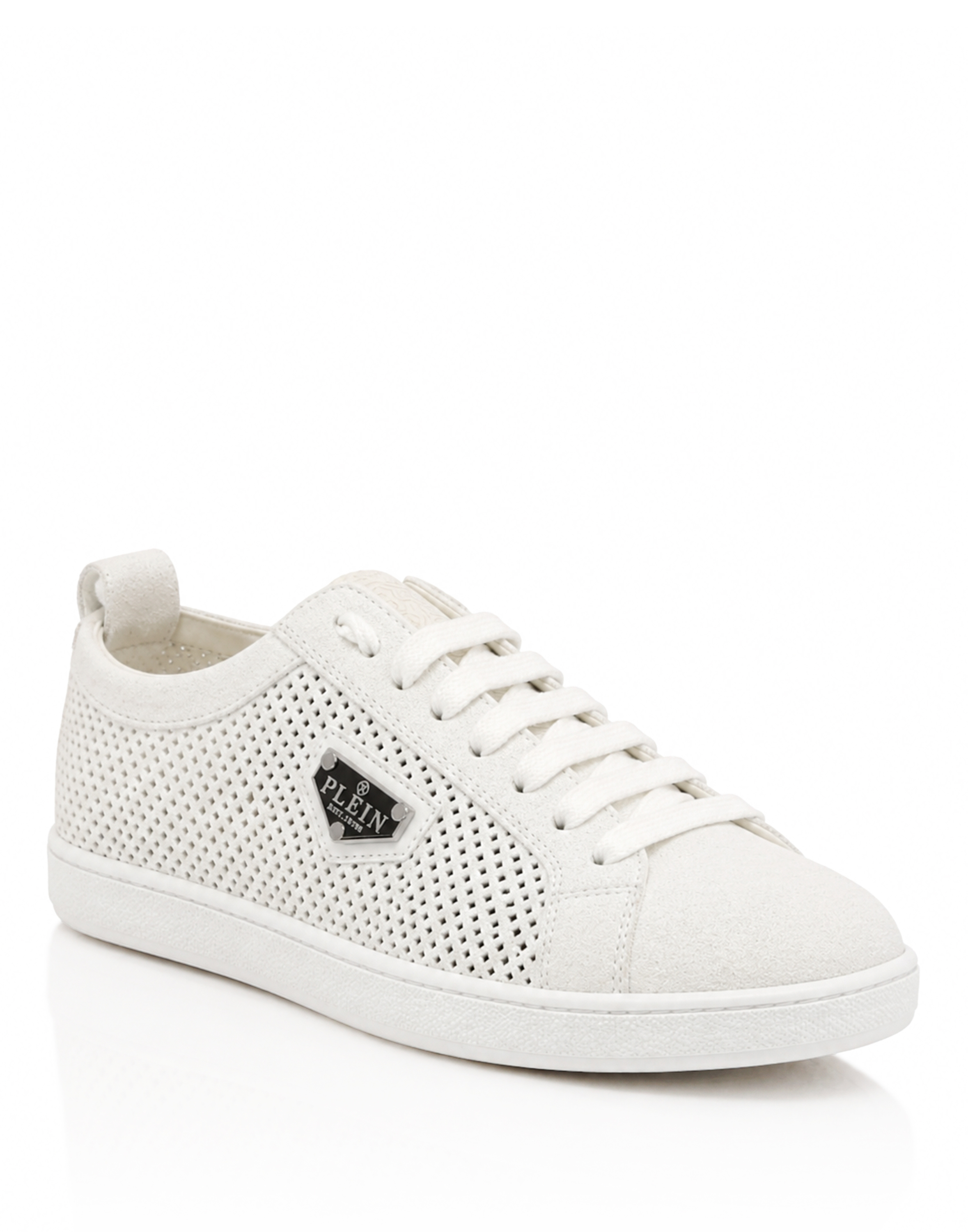 Perforated Suede Low-Top Sneakers