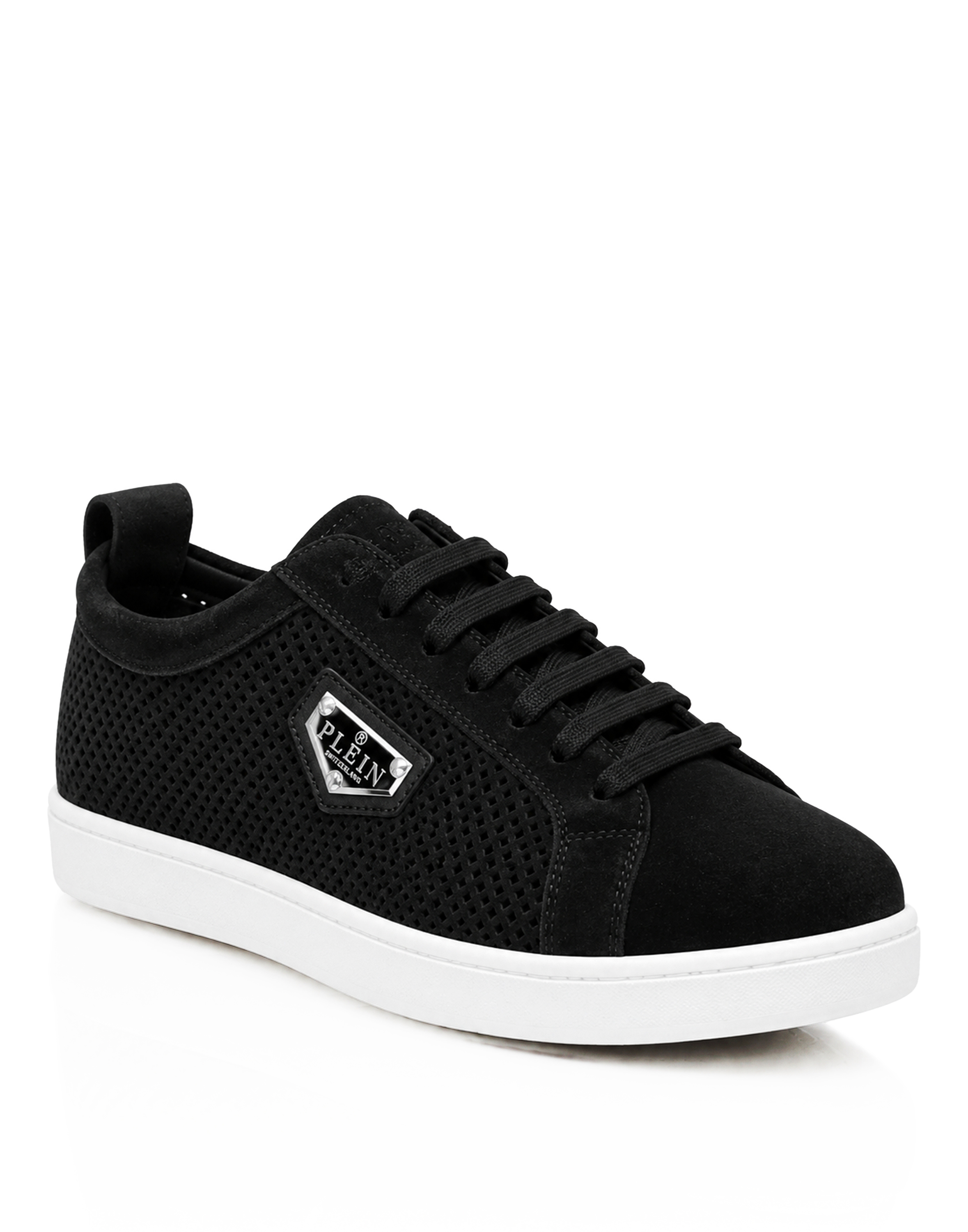 Perforated Suede Low-Top Sneakers